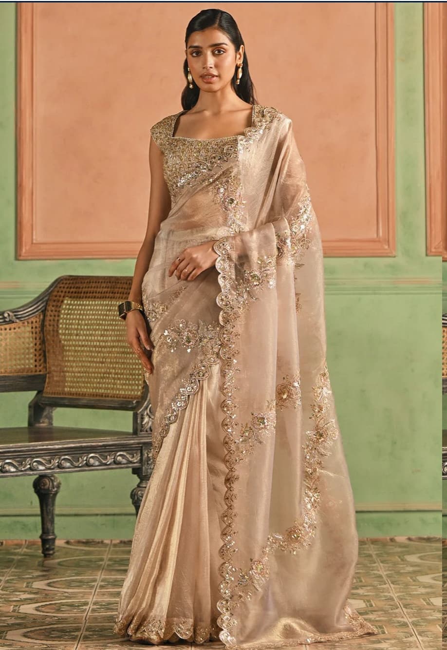 Lashkaraa Organza Saree (custom) – Brand New with Tags