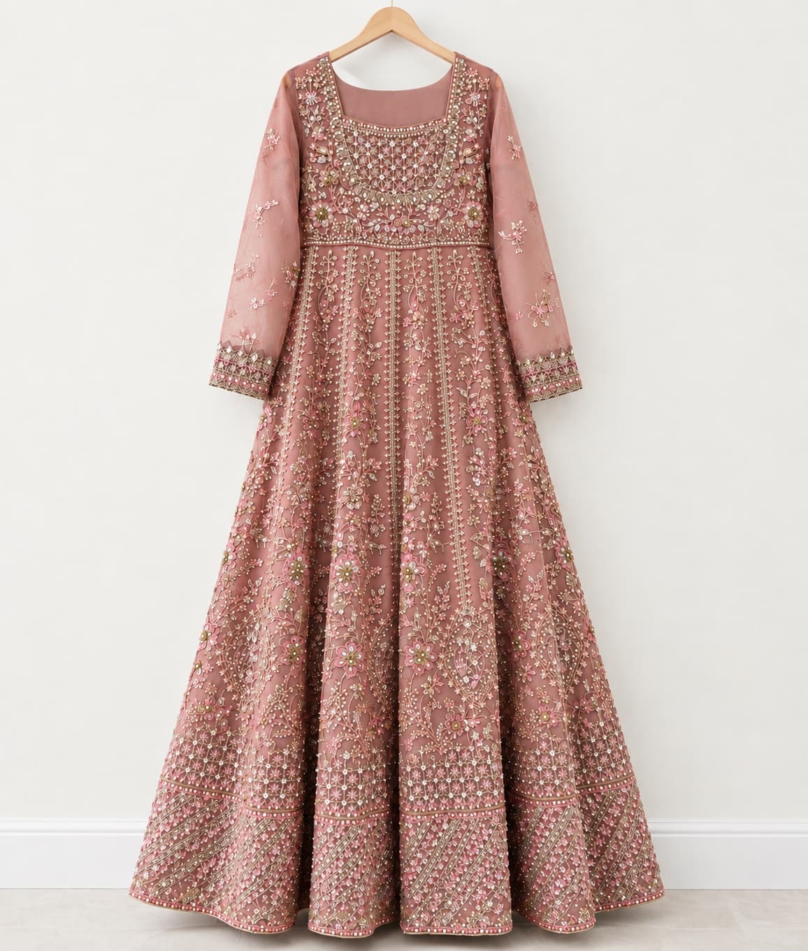Dusty Rose Anarkali Dress