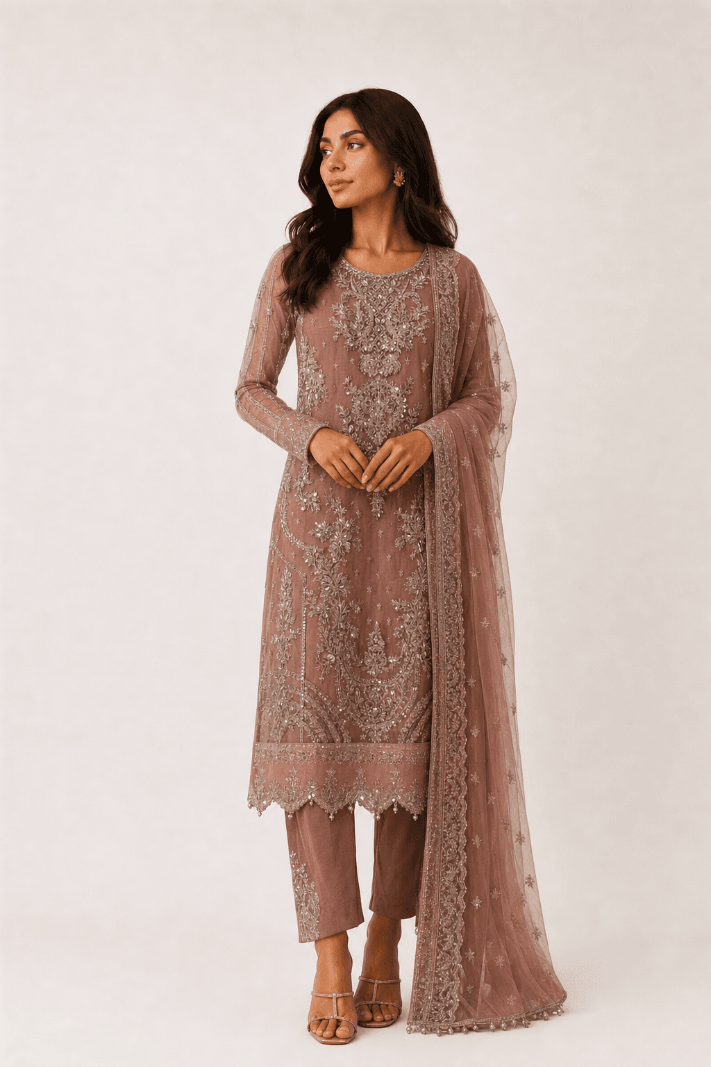 Net & Silk 3 Piece outfit