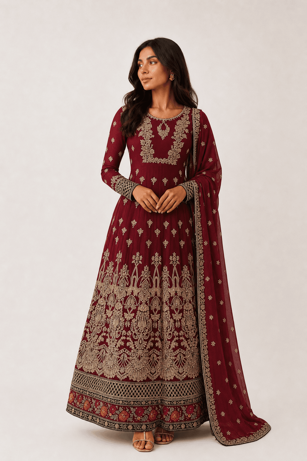 Embroidered maxi