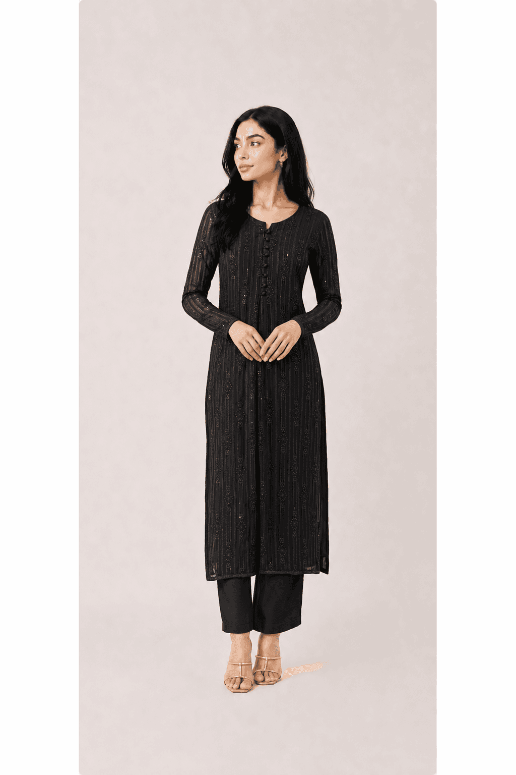 Black embroidered kameez