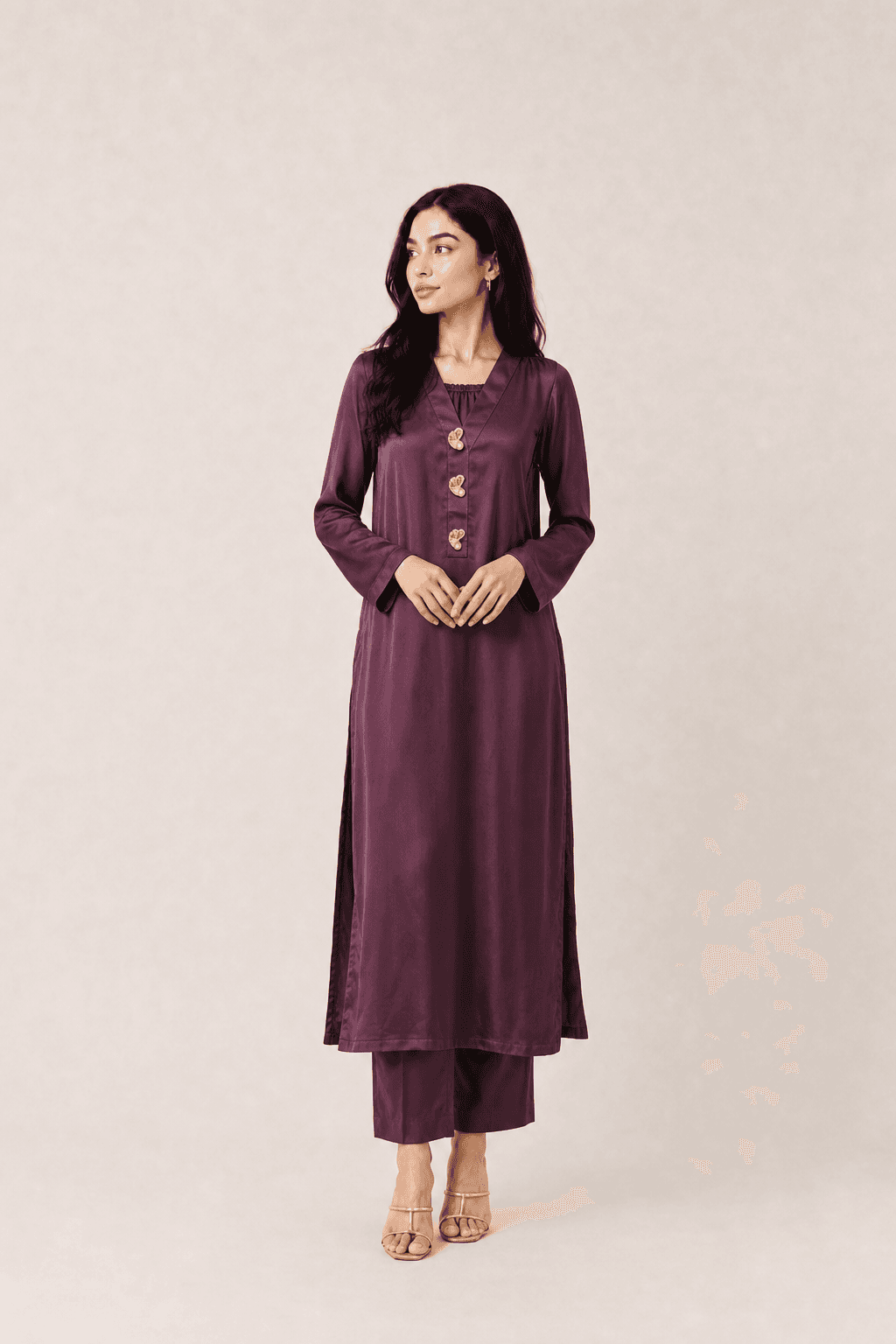 Silk purple suit