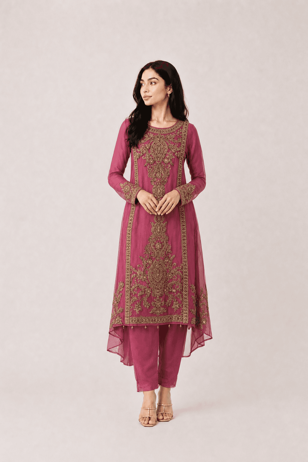 Rose pink kameez and pants