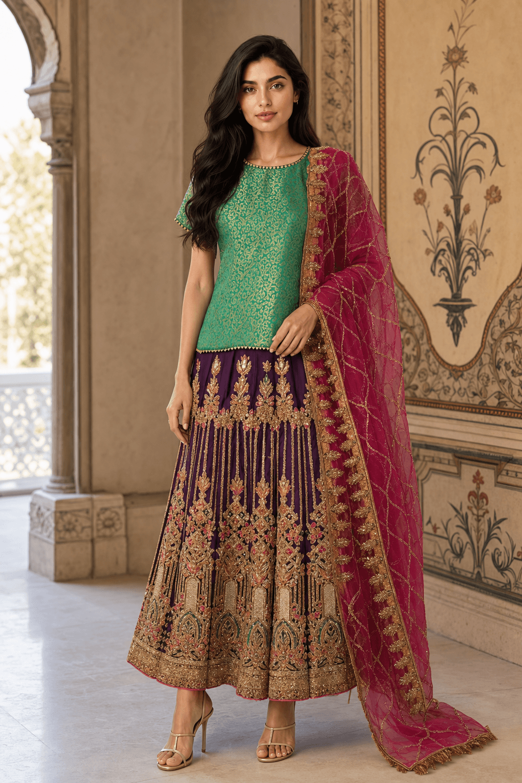 Lengha with top & dupatta