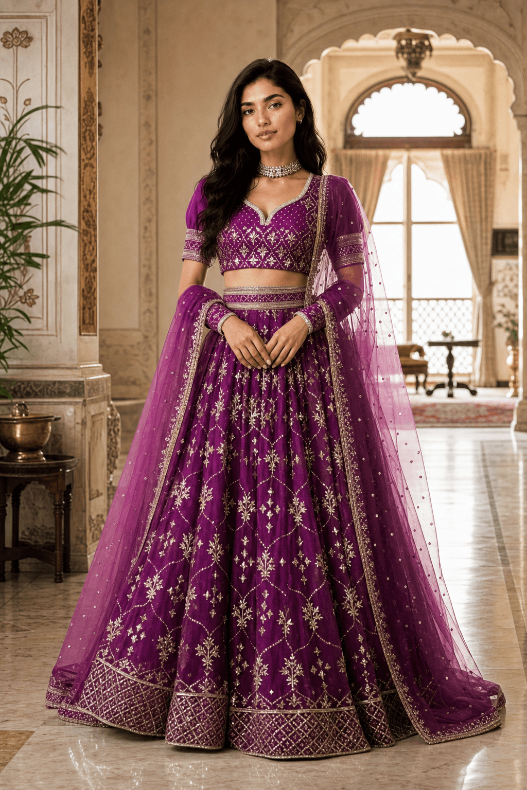 Purple 3-Piece Lehenga