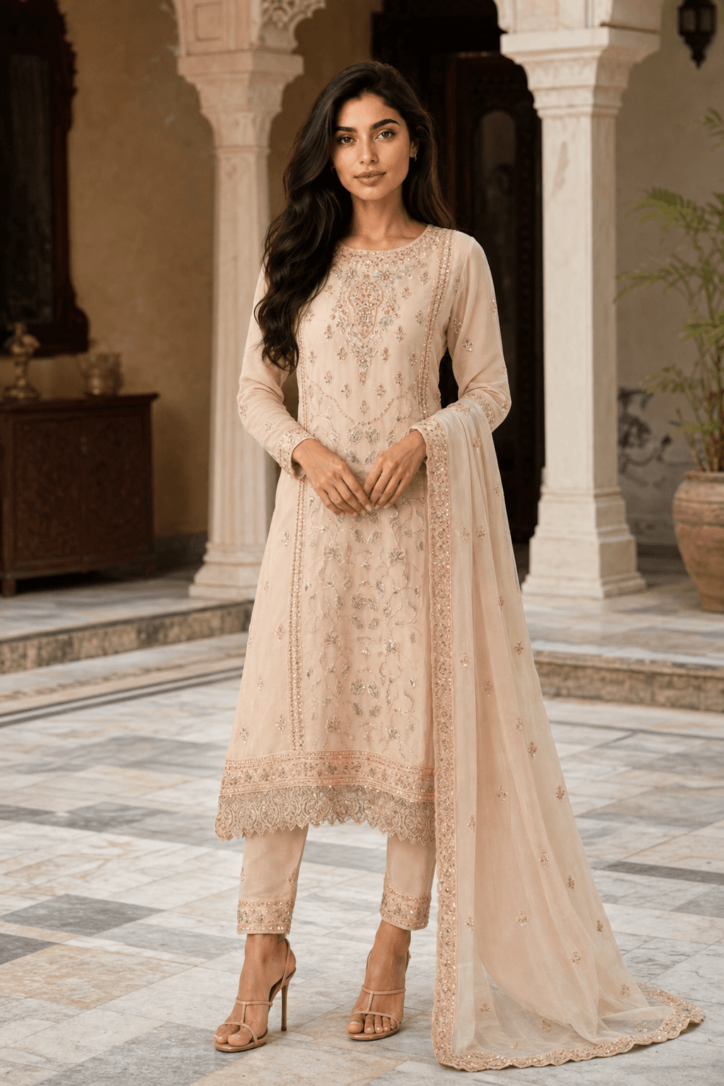 Chiffon 3 piece suit
