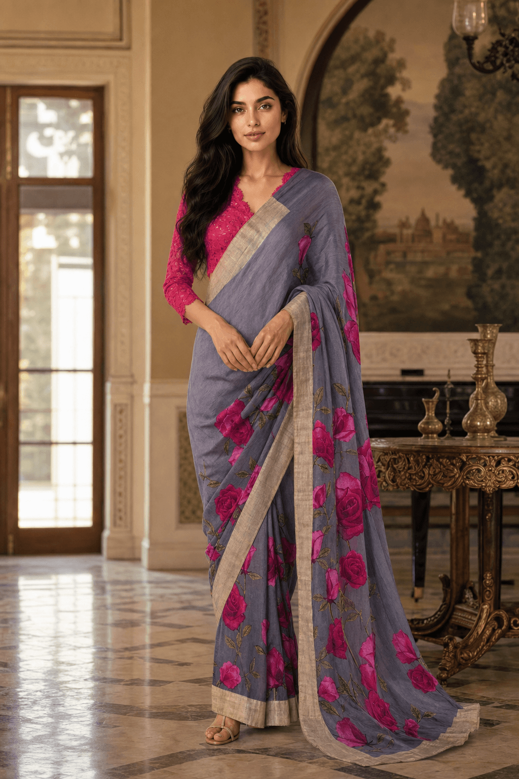 Floral sari