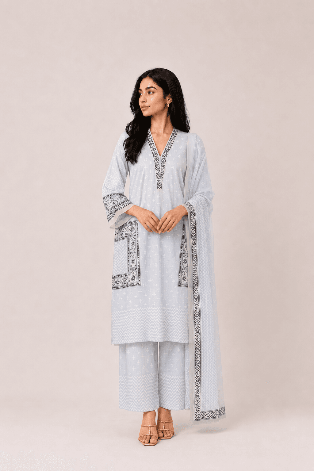 Anum Jung 1 PC Block Print KURTA ONLY 1
