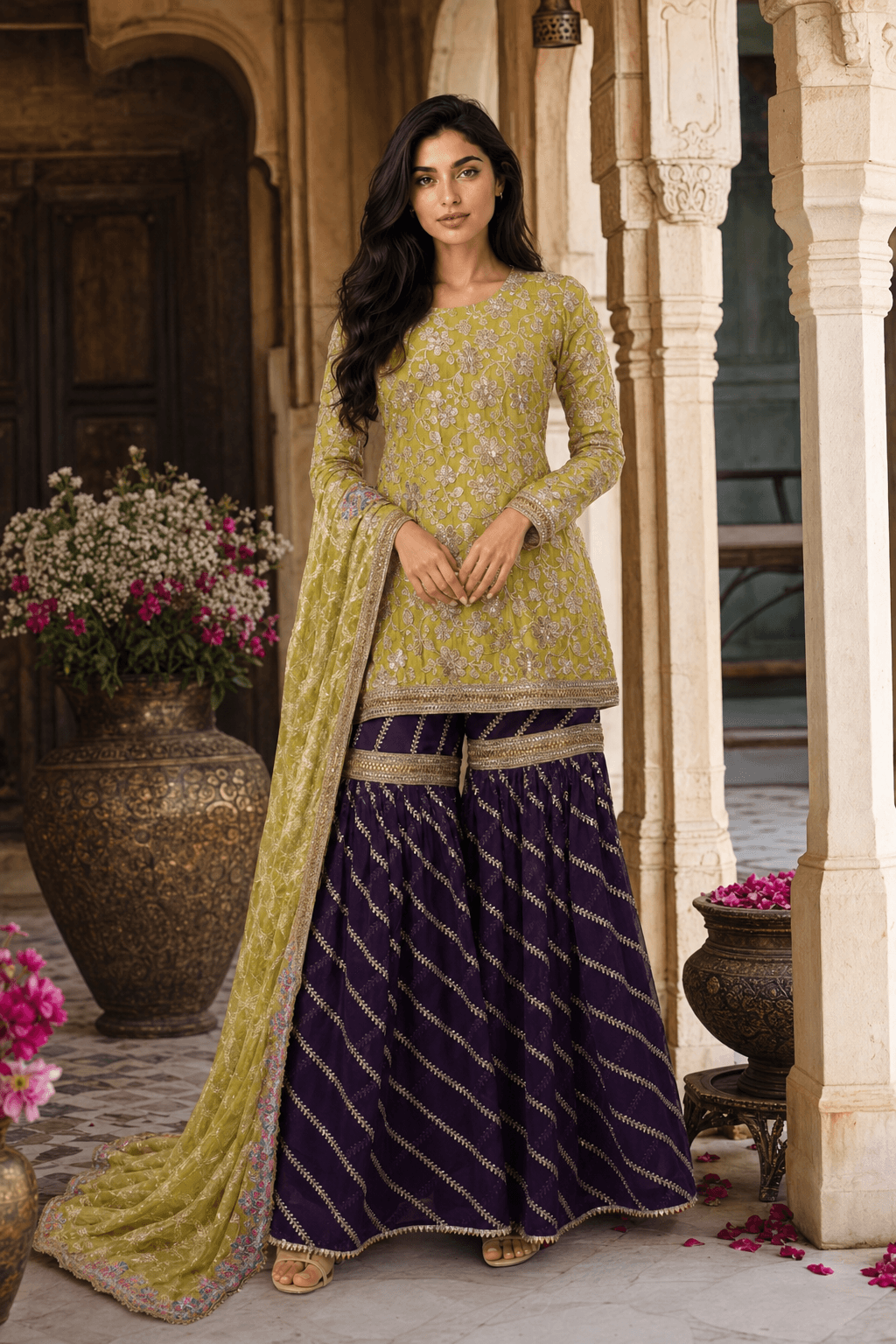 Purple and yellow sharara